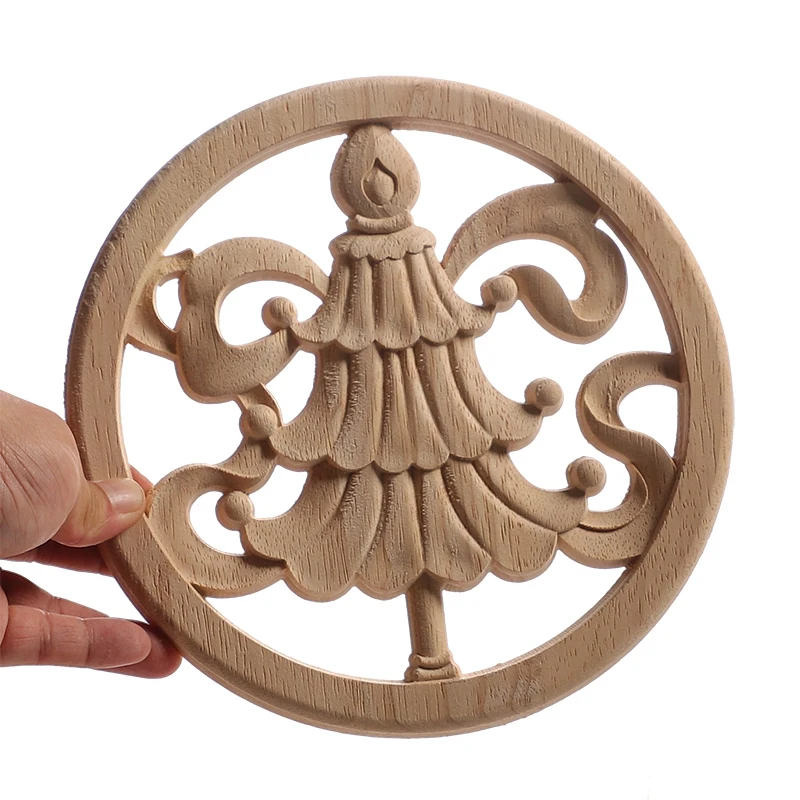 Wood Applique Wood Decal Craft Onlay Door Carving Unpainted Classical Leaves Wooden Furniture Decoration Accessories Window For ornament crafts,wooden figurine crafts,wood figurines,miniature leaf ornament