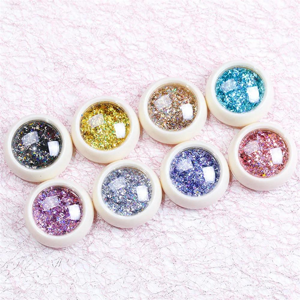 

1g/jar Holo Laser Flakes Shiny Nail Sequins Holographic Glitter Powder Paillette Irregular Starry Sky Nail Art Decorations Flake