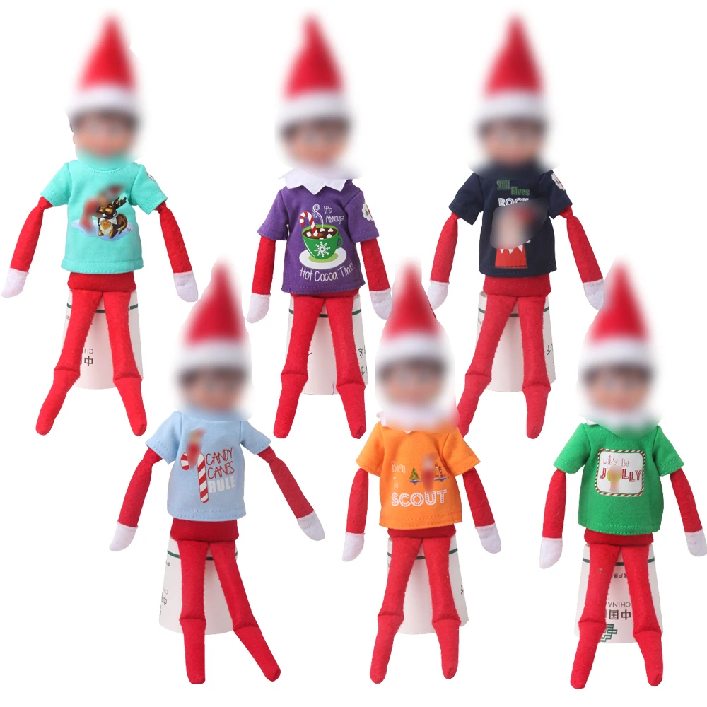 Christmas Elf Doll Fairy Clothes Element Printed Color T-shirt Toys Accessories For Children's Gifts Elves（No Doll）m12 | Игрушки и