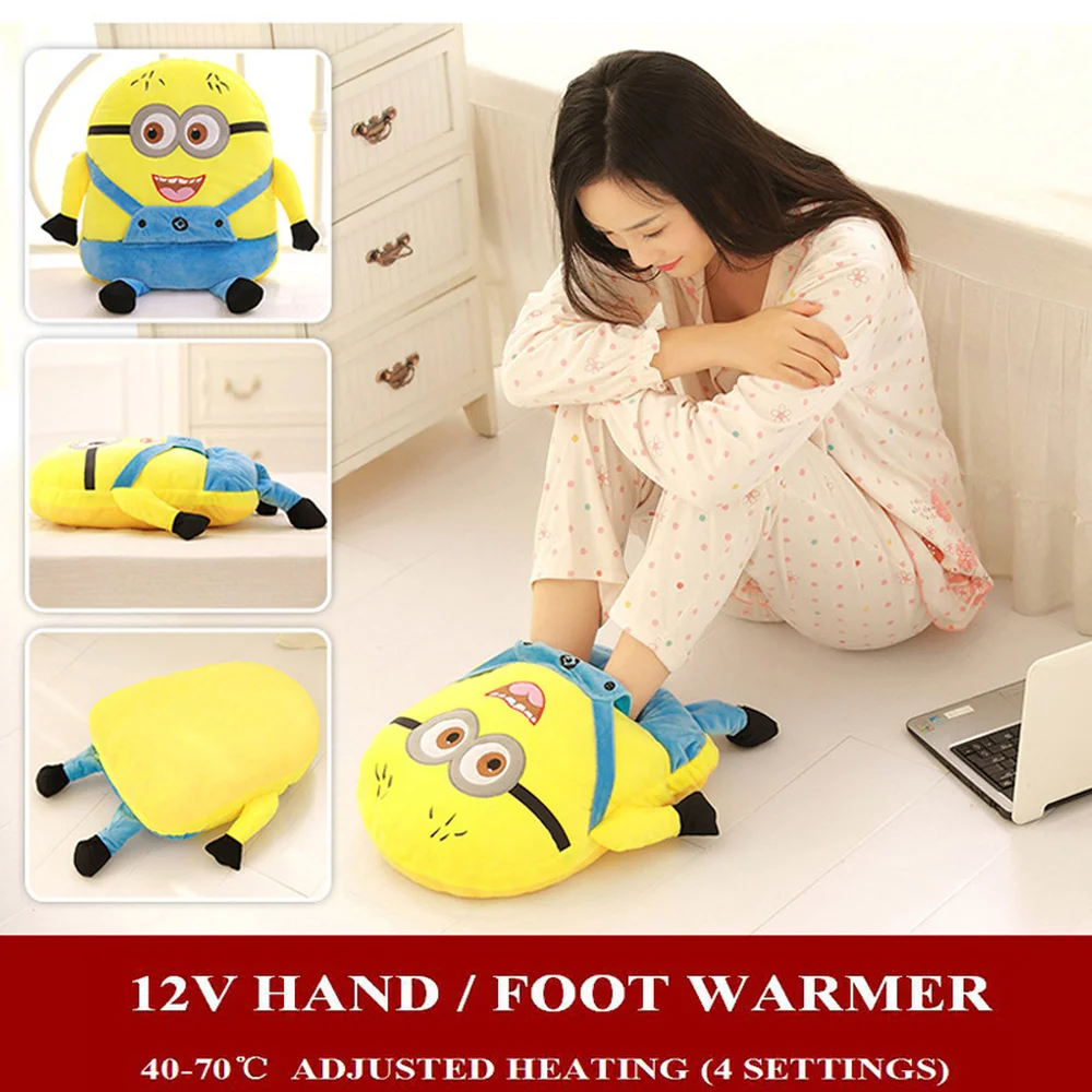 Cartoon USB or 12V Electric Heat Slipper Warm Foot Warmer Heating Pad Home Office Winter Heating Warm Foot Heater Hot Sale