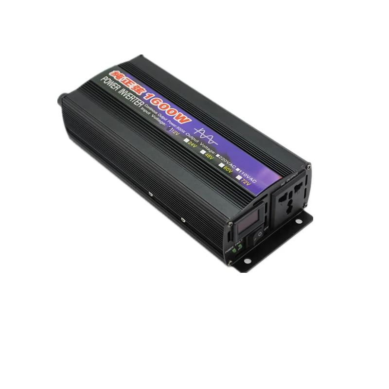 Автомобильный инвертор DC24V в AC220V синусоидальной волны 1600 Вт 50 Гц с цифровым