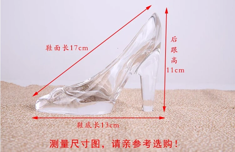 Birthday princess shoes Transparent glass decorations heels Cinderella's  glass slipper Wedding shoe furnishing articles - AliExpress