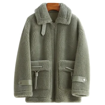 

Motorcycle Fur Coat Real Wool Jackets for Women Soft Warm Women's Coats Female Jacket Sheep Shearing Coat Ropa Para Mujer Zjt732