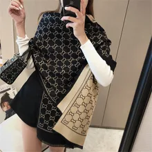 

Fashion Autumn Winter Warm Cashmere Scarves Print Pattern High Quality Long Women Thicken Wrap Shawl Ladies Wool Pashmina Bermud