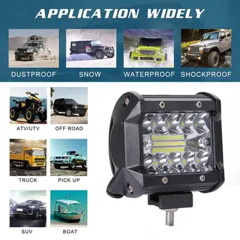 

4inch 124W Row LED Light Bar Work Light Spot Beam Off road Driving Fog lights Waterproof LED Cubes for Truck Jeep Boat