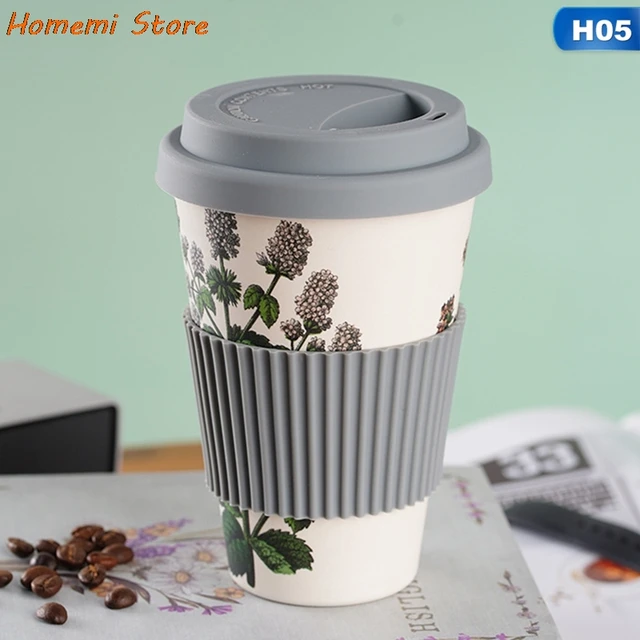 500ML Water Cup Eco Friendly Bamboo Reusable Travel Cup Outdoor Portable Mug Tea Coffee Cup Water Juice Mug With Lid For Gift H05
