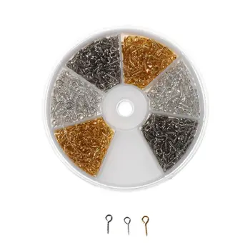 

600Pcs 3 Colors Screw Eye Pins Eyelets Screw Threaded Hooks for Jewelry Making