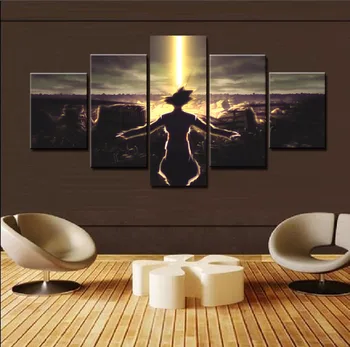 

Home Decoration Picture Print Canvas 5 Pieces Modular Dragon Ball Poster Anime Sun Wukong Living Room Decoration Painting