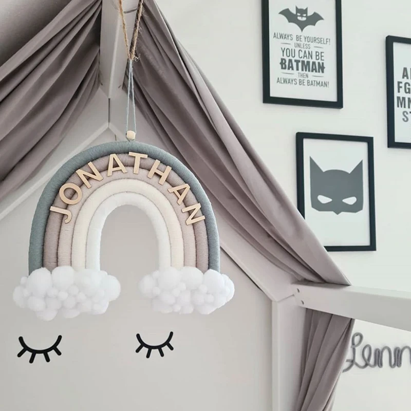 Декор для детской комнаты настенное Радужное украшение розового цвета ручная