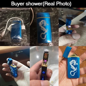 Electric Metal Lighters Windproof Dual Arc Plasma Rechargeable USB Lighter Disposable Smoking Cigarette Lighter For Men Gadgets 2