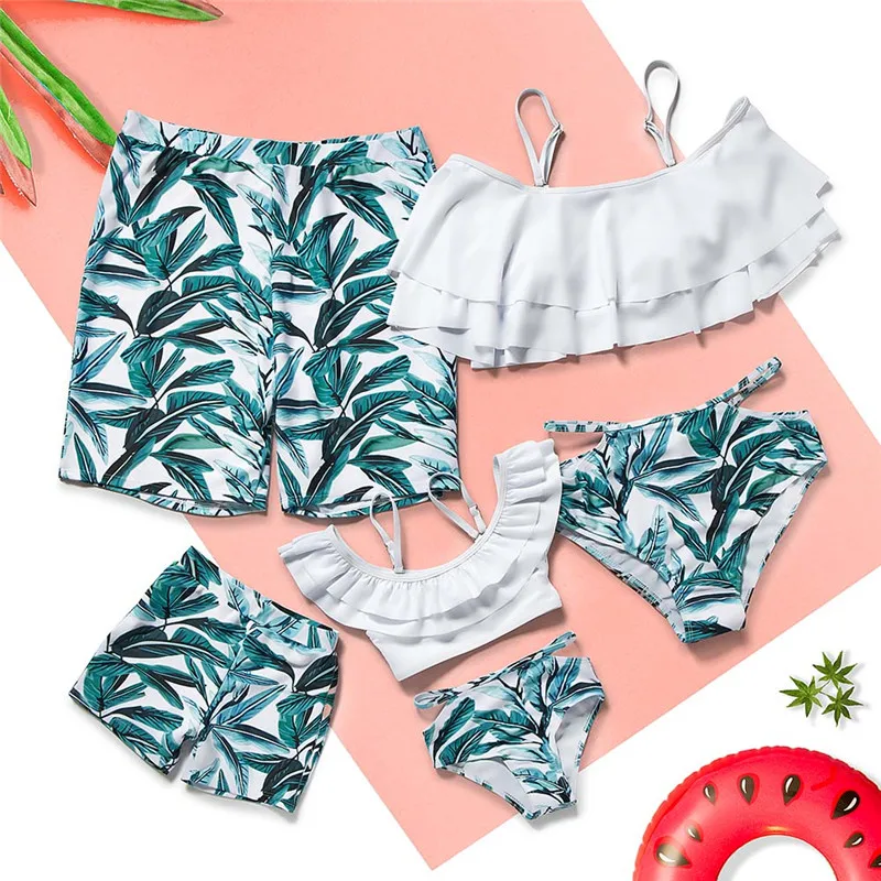 Promo Family Swimsuit Bikini Trunks Outfits Sand-Dress Rainbow Women Girls Mom for Dad Son glLDYwJpL