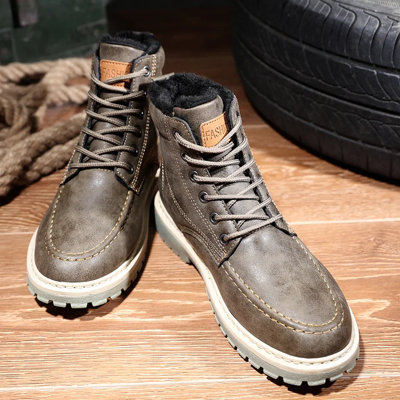 

Winter Boots Men Waterproof Men's Boots Warm Comfortable Men Winter Shoes High Top Ankle Leather Boots Men's Winter Sneakers New
