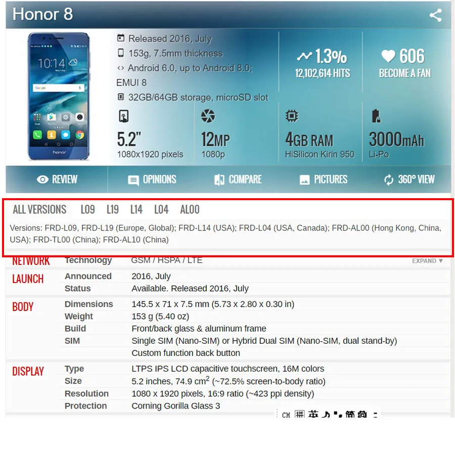 Huawei Honor 8 ЖК-дисплей с сенсорным экраном дигитайзер Honor8 lcd для 5," huawei Honor 8 lcd с рамкой FRD-L19 FRD-L09 Замена