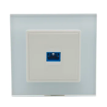 

EU Standard 1 Gang 80 Style 1 Port SC Fiber Female To Female Wall Plate With Toughened Crystal Glass Panel