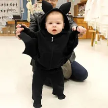 Коллекция года, комплект детской одежды с летучей мышью на Хэллоуин, одежда для маленьких мальчиков и девочек пальто с героями мультфильмов теплая верхняя одежда с капюшоном+ штаны, От 6 месяцев до 4 лет одежды