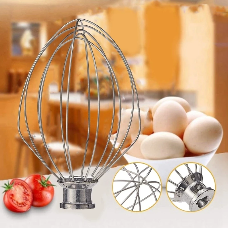 Electric Mixer Accessories Kn256ww 6-Wire Whip For 5 / 6 Quart Stainless Steel Mixing Head Eggbeater Eggball Kitchen Tools