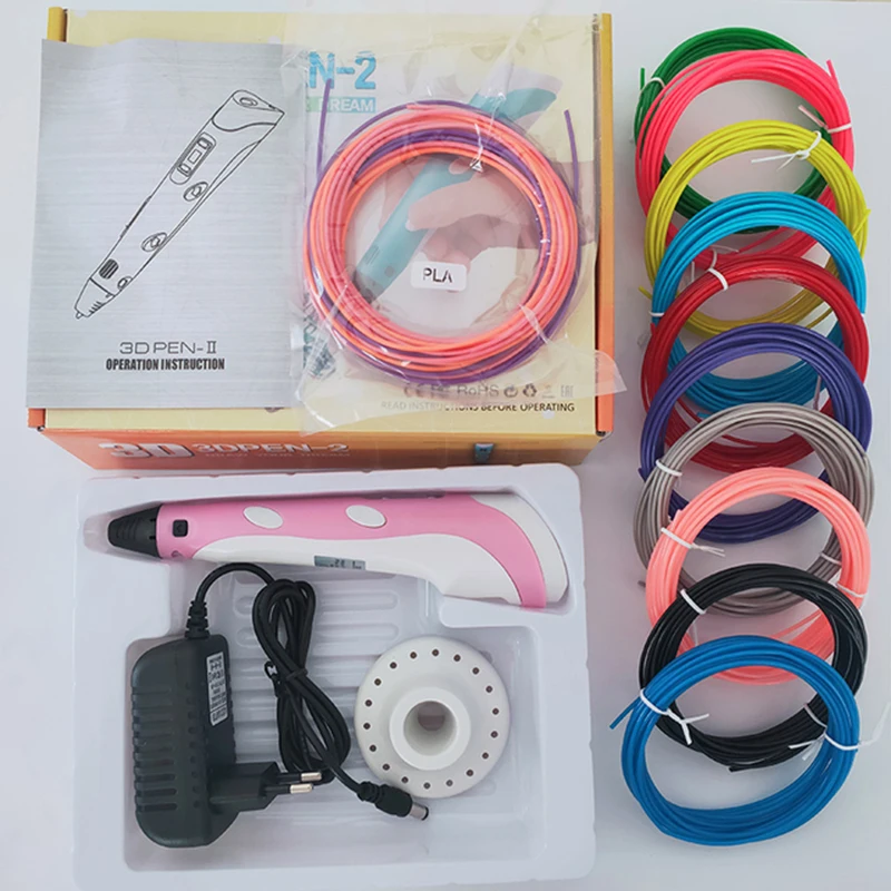 3D Pen DIY Drawing Pens with LCD Display 3d Printing Pen for Kids with PLA Filament 1.75mm Christmas Birthday Gift