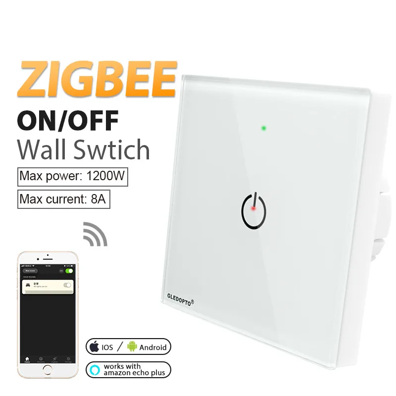 AC110-220V ZigBee 3.0 smart light panel switch controller Wireless wall Remote work with APP phone amazon echo plus gateway