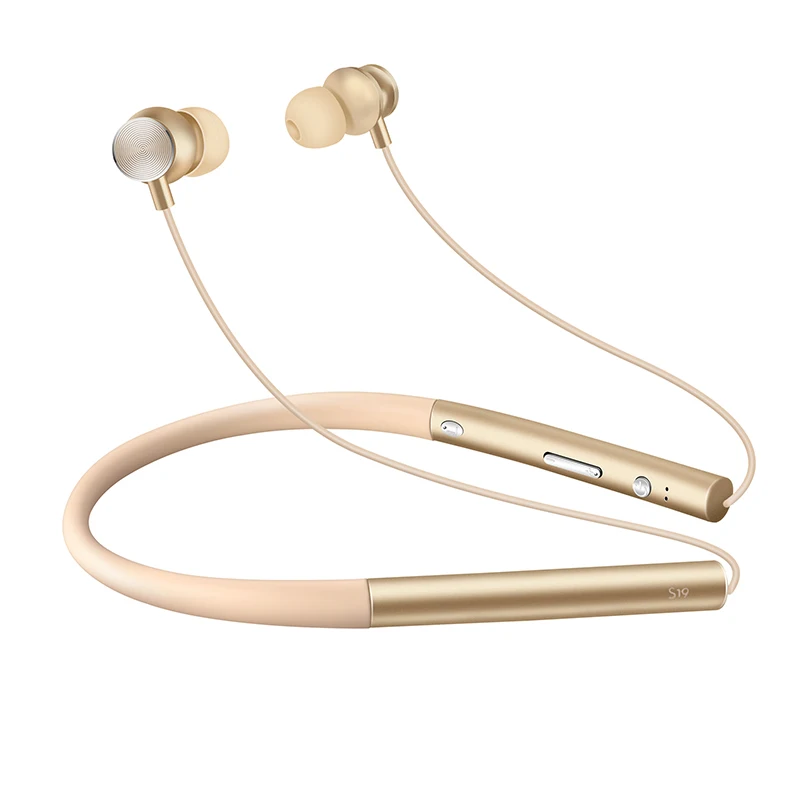 Salar S19 спортивные Bluetooth наушники беспроводные наушники гарнитура стерео Бас Звук Наушники с микрофоном для Xiaomi IPhone huawei - Цвет: pale gold