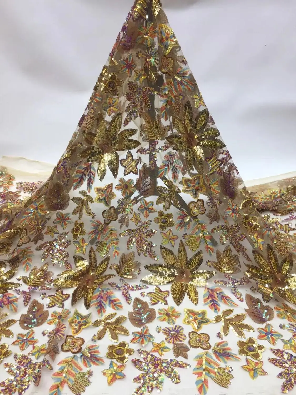 Nigerian sequins Lace High Quality African Tulle Fabric Elegance Classical With french fabric For Party Dress | Дом и сад