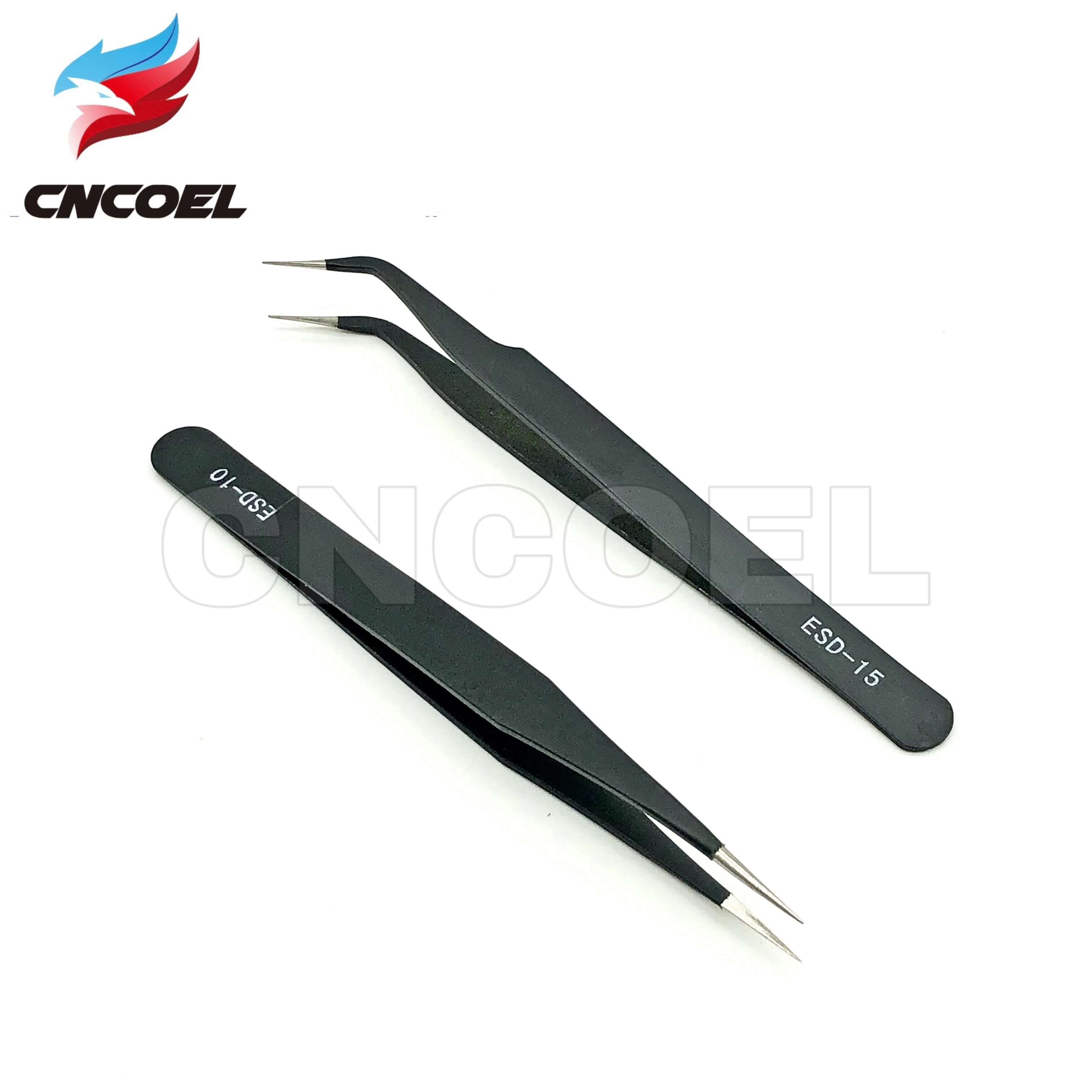 Набор антистатических изогнутых прямых пинцетов для точной пайки набор электронных ESD 2 шт./лот|Промышленные