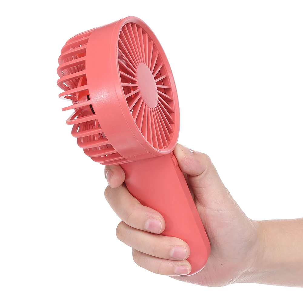 New Pink/Gray Handheld Fan Plastic Portable USB Handheld With Rechargeable Built-in Battery Port Handy Mini Fan For Daily Life