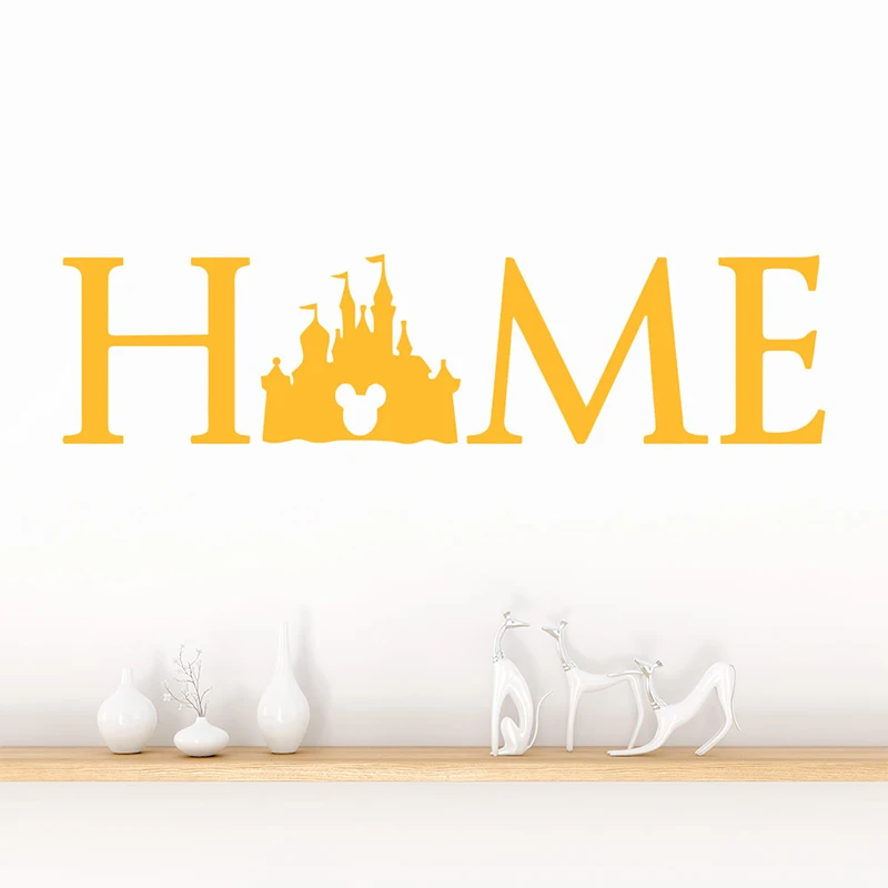 Disney Mickey Castle Silhouette Home Vinyl Wall Stickers For Home Decor Nursery Kids Room Decoration Mural Wall Art DIY Decals