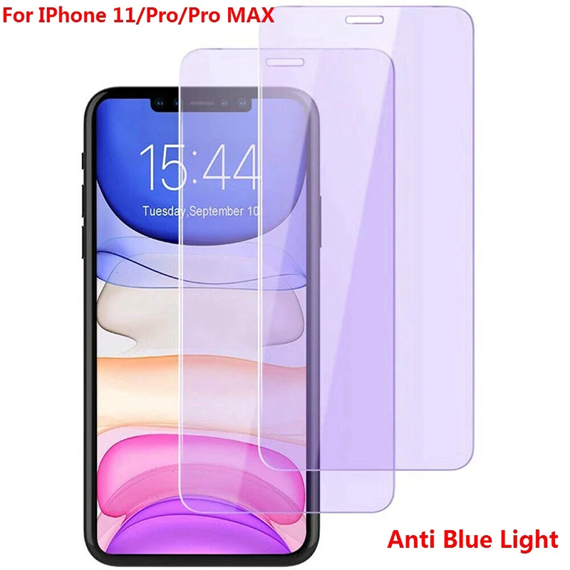 Anti Blue Light Blocking Screen Protector for Iphone 11 12 13 Mini Pro Xs Max Xr Ray Glass 7 8 Screenprotector | Мобильные телефоны