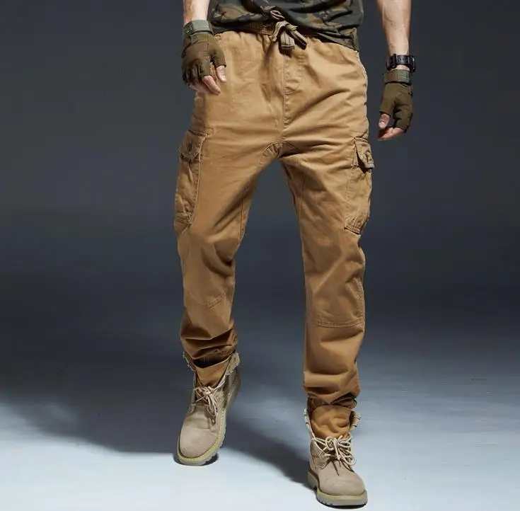 Мужские камуфляжные брюки-карго, повседневные мужские мешковатые брюки до лодыжки, брюки размера плюс XXL, мужские зимние брюки
