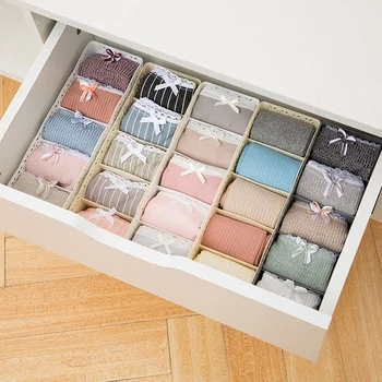 

1Pc 5 Grids Wardrobe Storage Box Basket Organizer Women Men Socks Bra Underwear Storage Box Plastic Container Makeup Organizer