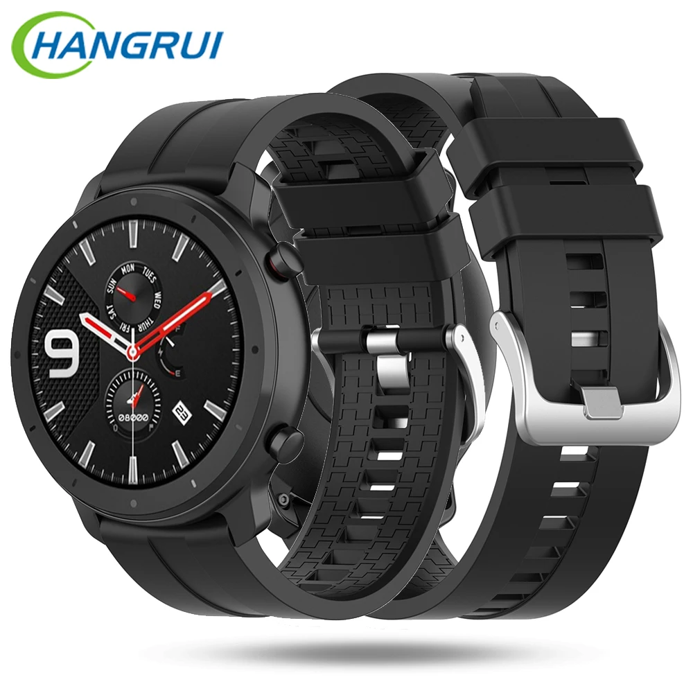 

22mm Strap For Xiaomi Huami Amazfit GTR 47mm Strap Watch Wirstband Silione Bracelet For Amazfit Pace/Amazfit Sratos 2/2S Strap