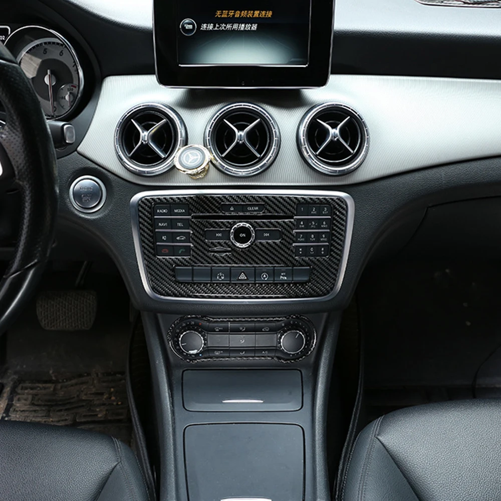 

Carbon Fiber Car Air Conditioning Switch Frame Cover Trim Decorative Ring For Mercedes Benz GLA CLA A Class W176 A180 X156 C117