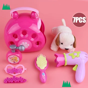 

Kids Pet Care Pretend Play Kit Dog Puppy Grooming Playset Learning Educational Toys for Toddlers Children