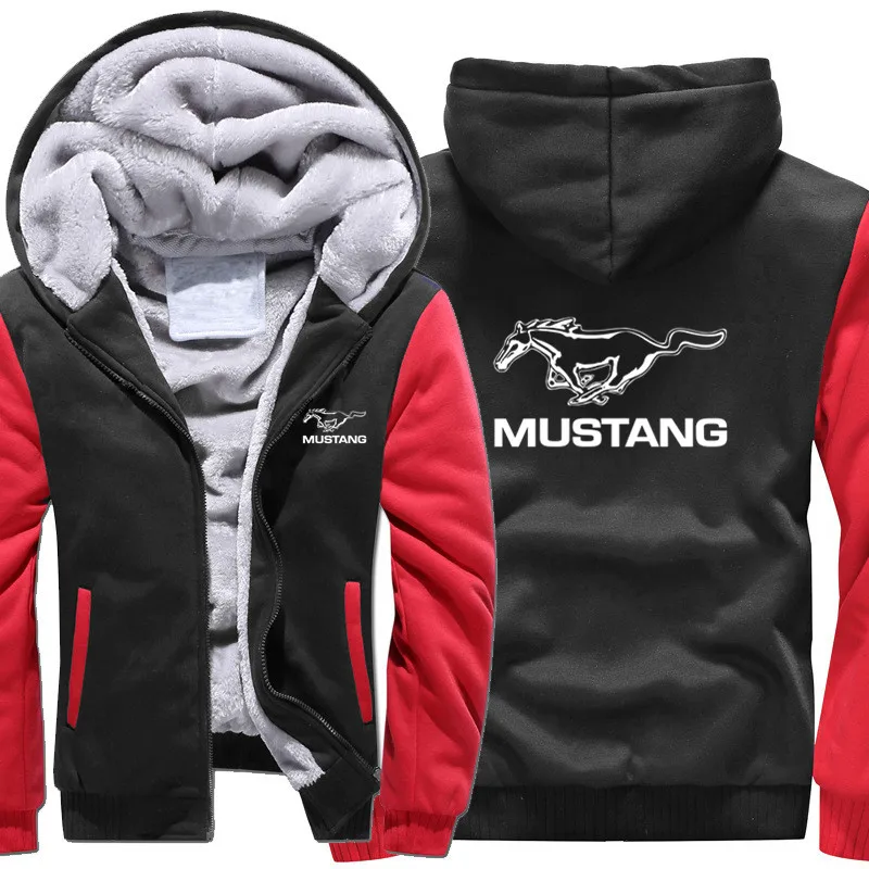 Новинка года, толстовка с капюшоном для Ford Mustang, зимняя мужская повседневная шерстяная куртка унисекс, флисовое пальто для мужчин Mustang, 50 лет, свитера, пуловер