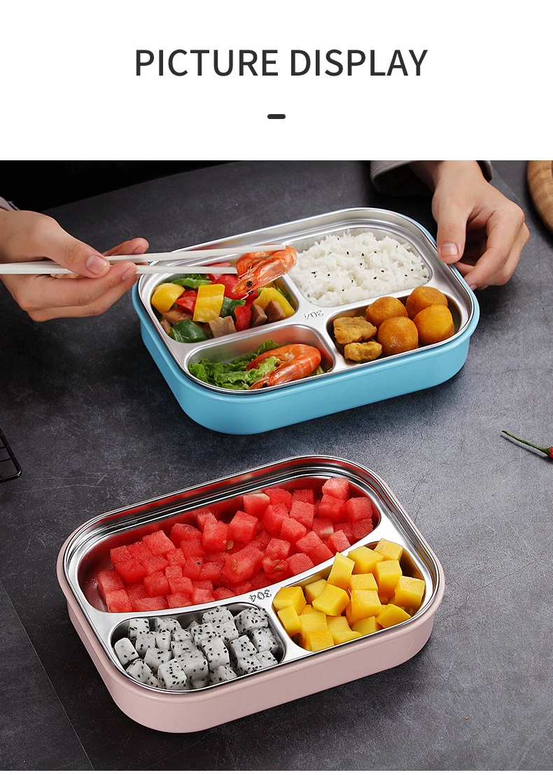 VandHome японский детский Bento Box 304 нержавеющая сталь детская коробка для завтрака с отделениями микроволновые контейнеры для пищевых фруктов