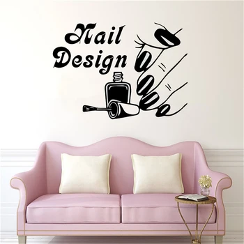 

Nail Vinyl Wallpaper Wall Nail Stickers For Beauty Salon Creative Wall Art Decal Commercial Sticker ph166