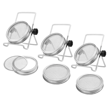 

3.3 Inch Split Mesh Lid Stainless Steel Seed Germination Lid Germination Lid Filter Mesh for Mason Jar
