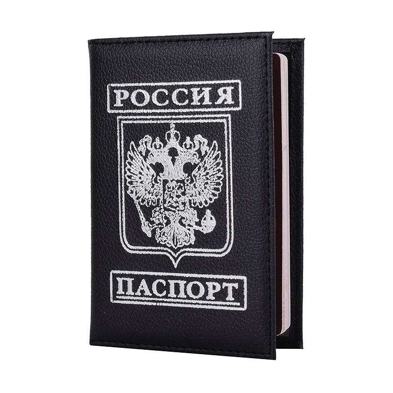 Дорожная Обложка для паспорта, Кожаный Модный чехол для паспорта России, кошелек для мужчин и женщин