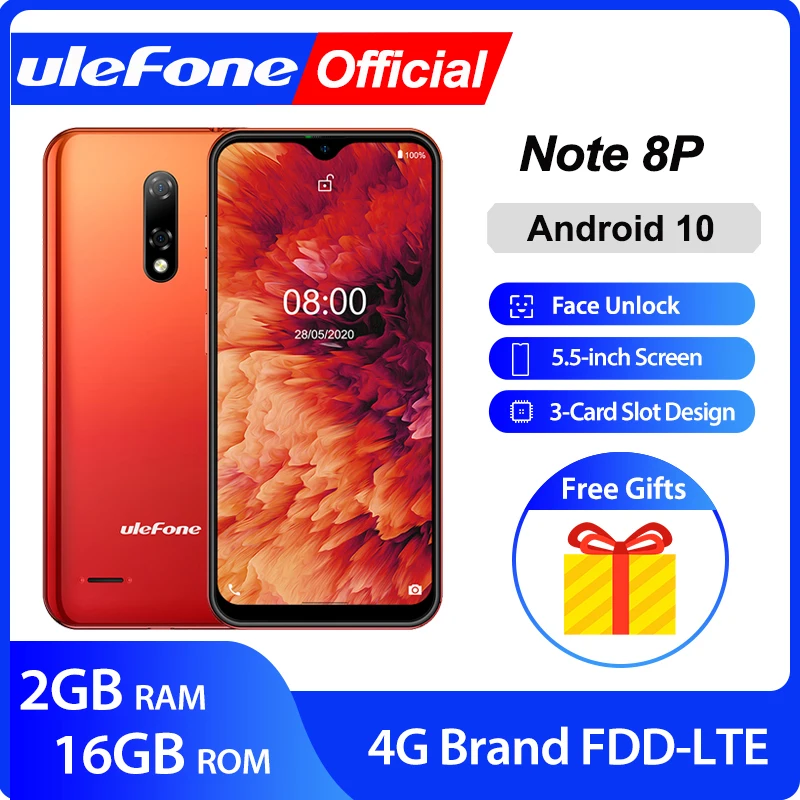Ulefone Note 8P Smartphone Android 10 4G Celular Phone Waterdrop Screen Quad Core 2GB+16GB 5.5 inch 8MP Camera|Cellphones| - AliExpress