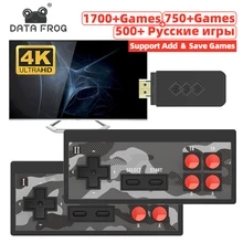 Data Frog Mini 4K Console per videogiochi Dual player e Retro Build in 1700 NES Games Controller Wireless uscita HD/AV prefisso