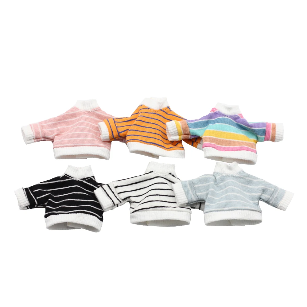 New 1/12 bjd Doll Clothing Stripe Long Sleeve T-shirt for ob11,obitsu11,Mollys,GSC,DOD doll accessories clothes