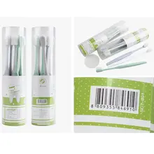 6 шт./компл. семейная ультратонкая зубная щетка с мягкой щетиной глубокой очистки пластиковая ручка гигиена полости рта с цилиндровая подставка коробка