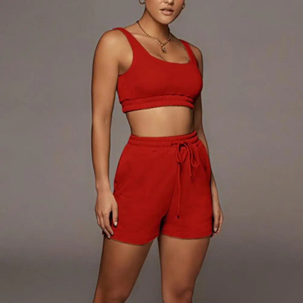 Two Piece Short Outfits Sleeveless Casual Tracksuit For Women Summer Yoga Sets Running Breathable Two Pieces 1