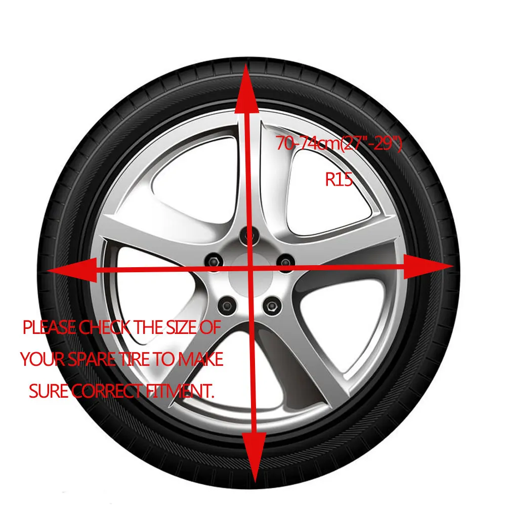 IZTOSS PVC Leather Spare Tire Cover Wheel Tire Cover Black with Lion Logo Universal for Jeep CR-V RV SUV Trailer Truck R15 Tire