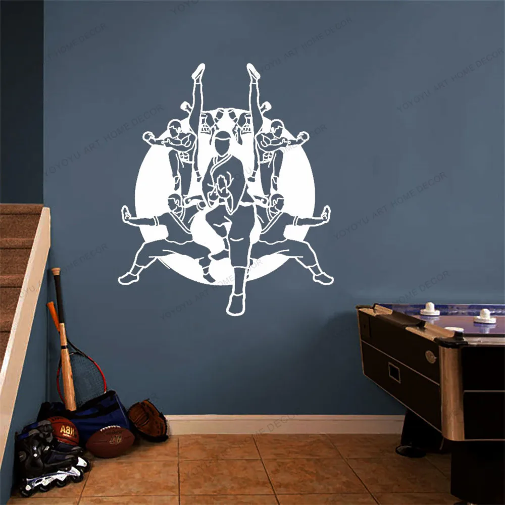 

Karate School Warrior Vinyl Wall Applique Eastern Martial Arts Sports Sticker Training Room Karate Pavilion Decoration CX799