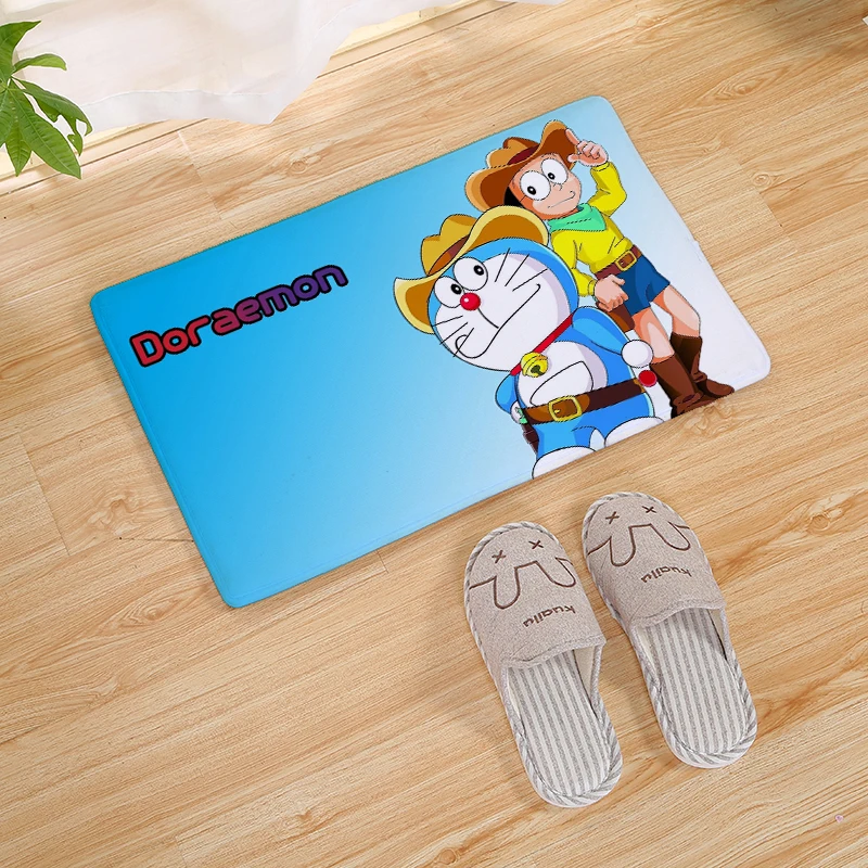 

Japanese Cartoon Doraemon Print Home Doormat Insole Kitchen Carpet Indoor Outdoor Welcome Bathroom Anti-slip Floor Mats 80cm