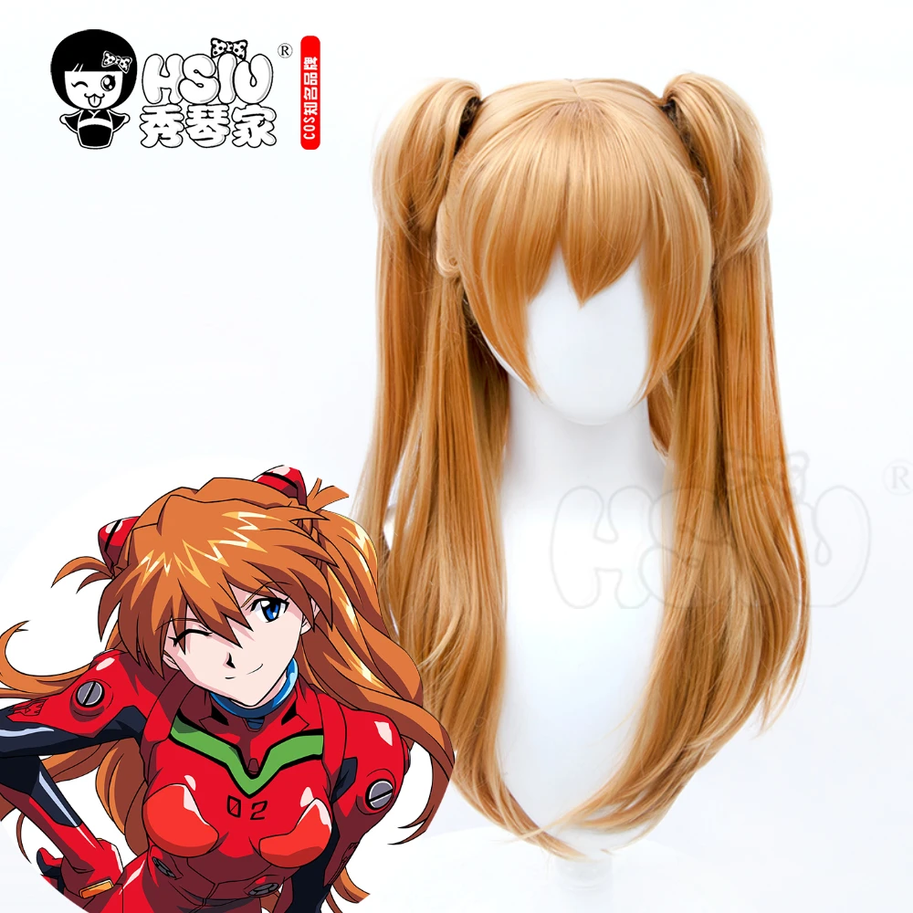 Hsiu Eva Asuka Langley Cosplay Wig Brown Red Double Ponytail Long Hair Heat Resistant Synthetic Hair Free Gift Brand Wig Cap Anime Costumes Aliexpress