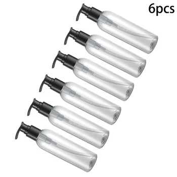 

6PCS 250ml Clear PET Empty Plastic Bottle With Black Lotion Pump Dispensers Empty Plastic Bottles With Pumps 2020 New