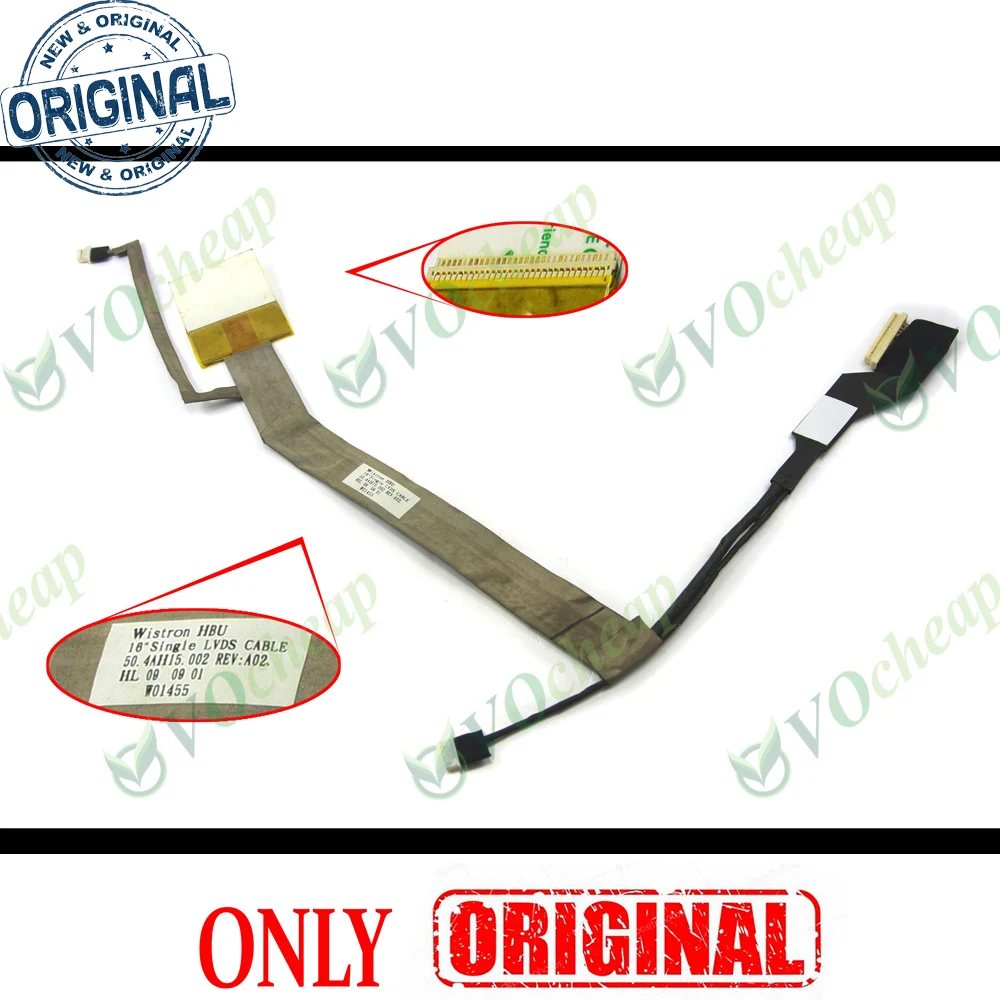 Genuine vedio flex LCD cable for HP Compaq Presario CQ60 CQ60-100 CQ60-200 CQ60-300 Series 16"-50.4AH15.001 50.4AH15.002 laptop lcd cable