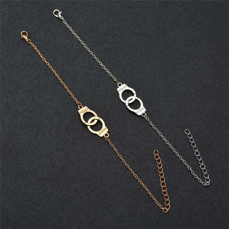 LETAPI New Fashion Love Handcuffs Beach Anklets For Women Trendy Foot Jewelry Freedom Letters Leg Bracelet Gift For Woman
